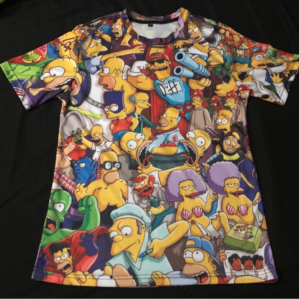 The Simpsons Multi Character Collage Tee